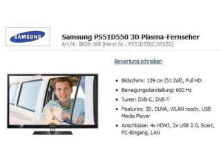 Samsung Plasma 3D TV